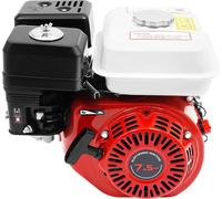 Moteur à essence - 4 temps - 7,5 CV - Pour pompes à eau, vibrateurs à béton, générateurs - Haute sécurité - Rouge