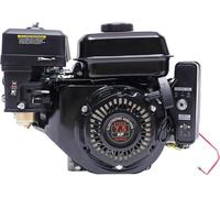 Moteur à essence - 7,5 CV 210 cm³ 4 temps avec démarrage électrique - monocylindre - pour compresseur, scarificateur, tondeuse à gazon, kart - noir