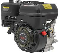 Moteur à essence - Moteur 4 temps - Puissance 7,5 chevaux - Cylindrée 212 cm³ - 1 cylindre - Réservoir de 3,6 litres - Vitesse de rotation : 3600 tr/min - Adapté pour karting, pompes à eau, débroussai