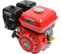 Moteur à essence - Stationnaire 7,5 CV 4 kW - Refroidi par air - Monocylindre - 4 temps - Avertisseur d'huile - Rouge