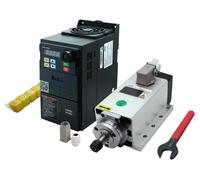 Moteur de broche CNC, 1,5 kW, 1500 W, 220 V, 400 Hz, 24000 tr/min, broche refroidie par air, avec variateur de fréquence (VFD) 1,5 kW, 7 outils de coupe (de 1 à 7 mm) + clé