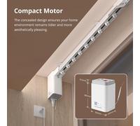 Moteur de rideau intelligent - MT03 - Compatible avec Thread - Rail de rideau extensible 3 mètres - 110–240 V - Compatible avec HomeKit, SmartThings, Google Home et Alexa