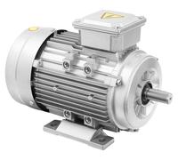Moteur électrique triphasé 1,1 kW - Moteur asynchrone MS8034 - Rendement de 81 % - Carter en aluminium - Pour machines industrielles - Argent