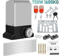Moteur pour portail coulissant 750 W - pour portails coulissants jusqu'à 12 m et 1 600 kg max. - Moteur pour portail coulissant - gris - avec 2 clés et une télécommande - pour hôtels, usines, portails