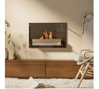 MOTHINESSTO1139-Cheminée bioéthanol Murale encastrable brûleur 0,9 L, environ 3 h de durée de combustion 60L x 22l x 40H cm noir