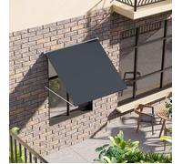 MOTHINESSTO1469-Store banne manuel auvent rétractable Inclinaison réglable 150 x 120 cm protection UV aluminium polyester gris foncé