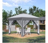 MOTHINESSTO1566-Tonnelle 3 x 3 m barnum de jardin Pop-up tente pliant double toit 4 moustiquaires zippées amovibles + sac de transpo