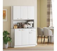 MOTHINESSTO1667-Buffet de cuisine armoire de cuisine contemporaine multi-rangements 6 portes 1 tiroir + grand plateau