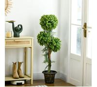 MOTHINESSTO1986-Plante artificielle arbre artificiel 3 boules de buis avec pot ciment, intérieur et extérieur, hauteur 115 cm