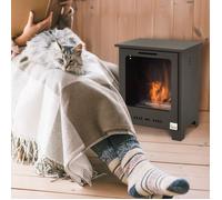 MOTHINESSTO265-Cheminée bioéthanol sur Pieds brûleur 0,9 L, 3h de durée de combustion Style néo-rétro poêle dim. 40L x 30l x 50H cm