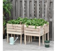 MOTHINESSTO643-Jardinières sur Pieds carrés potagers - Lot de 4 jardinières sur Pied modulables - dim. 50L x 30l x 60H cm - Inserts