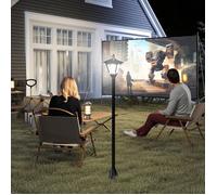 MOTHINESSTO85-Luminaire extérieur lampadaire sur pied solaire lampadaire lanterne classique LED 30 Lm dim. 15L x 15l x 120H cm noir