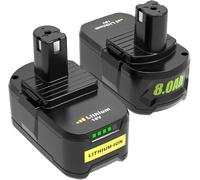 Moticett 2×Batterie de Rechange 18 V Lithium-ION pour Ryobi RB18L50 RB18L40 RB18L25 P102 P103 P104 P105 P107 P108 Outil électrique à Batterie (Noir) (Black)