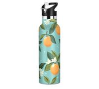 Motif à RéPéTition De Fruits Oranges Bouteille d'eau pour Enfants en Acier Inoxydable,Gobelet Isotherme Sous Vide pour Filles Garçons