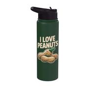 Motif amusant « I Love Peanuts » Stainless Steel Insulated Water Bottle