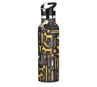 Motif Animal RéPéTitif Bouteille d'eau pour Enfants en Acier Inoxydable,Gobelet Isotherme Sous Vide pour Filles Garçons