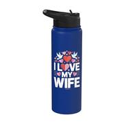Motif colombes I Love My Wife Stainless Steel Insulated Water Bottle