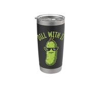 Motif cornichon à l'aneth avec son adorable cornichon humoristique Gobelet isotherme en acier inoxydable double paroi