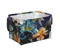 Motif floral de tulipe, Paniers de rangement avec poignée, panier à linge décoratif pour la maison