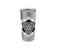 Motif géométrique hexagonal sacré Gobelet isotherme en acier inoxydable double paroi
