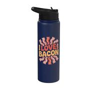 Motif I Love Bacon Fun Bacon Lover Stainless Steel Insulated Water Bottle