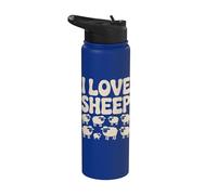 Motif « I Love Sheep » pour les amoureux des animaux Stainless Steel Insulated Water Bottle