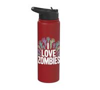 Motif main effrayante I Love Zombies Stainless Steel Insulated Water Bottle