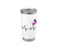 Motif papillon rose drôle - Motif cœur - Passion for Butterflies Gobelet isotherme en acier inoxydable double paroi