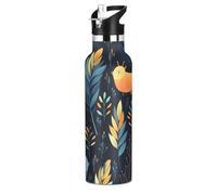 Motif Plume Bison Bouteille d'eau pour Enfants en Acier Inoxydable,Gobelet Isotherme Sous Vide pour Filles Garçons
