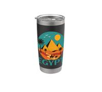 Motif pyramides du désert vintage égyptien Gobelet isotherme en acier inoxydable double paroi