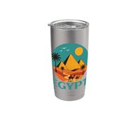 Motif pyramides du désert vintage égyptien Gobelet isotherme en acier inoxydable double paroi