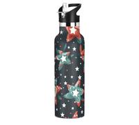 Motif RéPéTitif éToile De NoëL Bouteille d'eau pour Enfants en Acier Inoxydable,Gobelet Isotherme Sous Vide pour Filles Garçons