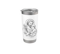 Motif Saint Joseph Catholique Fête des Pères Gobelet isotherme en acier inoxydable double paroi