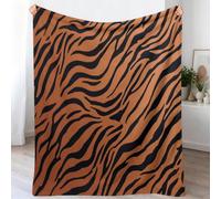Motif Tigre Plaid Couverture Flanelle Doux et Chaud 130x150 cm, Noir-Jaune | Jeté de Canapé Lavable, Toutes Saisons, Vintage Classique Impression Animale Polaire Couverture Léger Moelleux, Cadeau