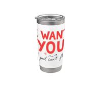 Motif typographie Y2K « I Want You I Just Can't Flirt Bold » Gobelet isotherme en acier inoxydable double paroi