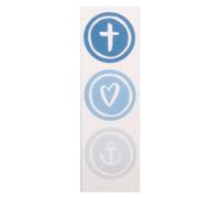 Motifs De Cire Croyance Amour Espérance Bleu 9,5x3 Cm