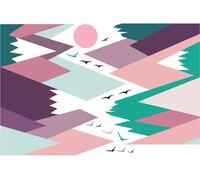 Motifs de montagnes scandinaves pour enfants – Autocollants Anielka, 100 x 150 cm