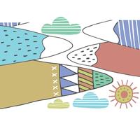 Motifs de montagnes scandinaves pour enfants – Autocollants de Daliborka, 110 x 165 cm