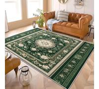 Motifs Traditionnels du MoyenOrient Tapis Antidérapant à Poils Courts 160x230 cm Vert Tapis de Salon et Chambre, Facile d’Entretien, Dos Antidérapant, Décoration Douce pour Enfants et Animaux