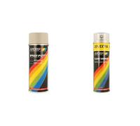 Motip Mastic pulvérisable - 400ml, Beige & 4009 Rallye Brillant Vernis, 25.38cm x 14.61cm x 15.8cm, 500ml le Volume