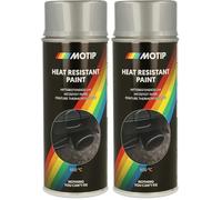 Motip - Peinture Alu - MT4032 - Résitant À La Chaleur & À L'Essence - Excellente Adhérence - Haute Qualité - 400ml, Argent (Lot de 2)