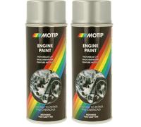 MOTIP Peinture pour Moteur Bombe Aérosol Spray de Peinture pour Moteur Auto Moto - Aluminium - 400 ml - Ref. 04093 (Lot de 2)