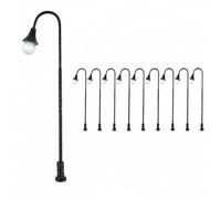 MotiveTech 10 Pièces Lampadaire à l'échelle 1:87 en Lampe Cheminée Miniature Fil Connexion Lampe Complète Maqute, Noir, Style D
