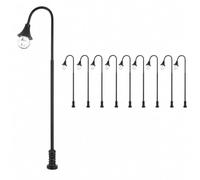 MotiveTech 10 Pièces Lampadaire à l'échelle 1:87 en Lampe Cheminée Miniature Fil Connexion Lampe Complète Maqute, Noir, Style A