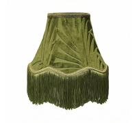 MotiveTech Abat-Jour avec Franges Rétro, Abat-jour En Velours Vert | Abat-Jour Vintage Tissu en Forme de Cône, Housse de Lampe Décorative, Couvre-Lampe pour Lampadaire, 13x25x19cm