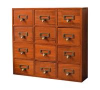 MotiveTech Armoire Rangement Bureau en Bois à 12 Tiroirs Polyvalent Caisson Rangement à 4 Niveaux Tiroirs Clisn Épuré pr Studio