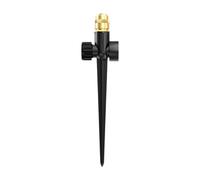 MotiveTech Arroseur de Pelouse Automatique sur Base Piquée en Laiton Système Rotatif à 360 Degrés pour Arrosage Uniforme Possibilité de Connexion Multiple Adapté, Noir