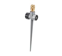 MotiveTech Arroseur de Pelouse Automatique sur Base Piquée en Laiton Système Rotatif à 360 Degrés pour Arrosage Uniforme Possibilité de Connexion Multiple Adapté, Gris Argent