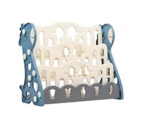 MotiveTech Bibliothèque Enfant Étagère Présentoir pour Livres Organisateur Jouets Structure Compacte Matériau Respectueux Adapté à La Chambre d'enfant Salle de J, Bleu 3 Niveaux