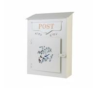 MotiveTech Boîte aux Lettres Extérieure Vintage Boîte Postale Murale Coffre Courrier Décor Jardin Style Champêtre en Fer Décorative et Rangement des Lettres